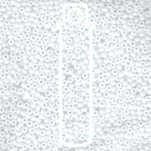 SIZE 11 SEED BEAD OPAQUE WHITE.