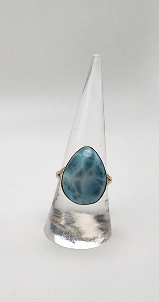 Sterling Silver Blue Gemstone Ring.