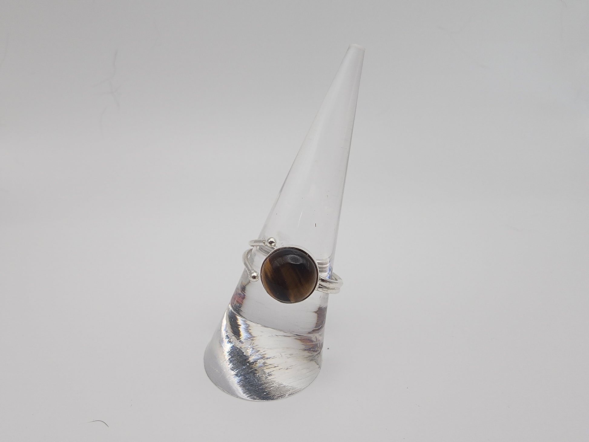 Sterling Silver Double Band Ring Amethyst.