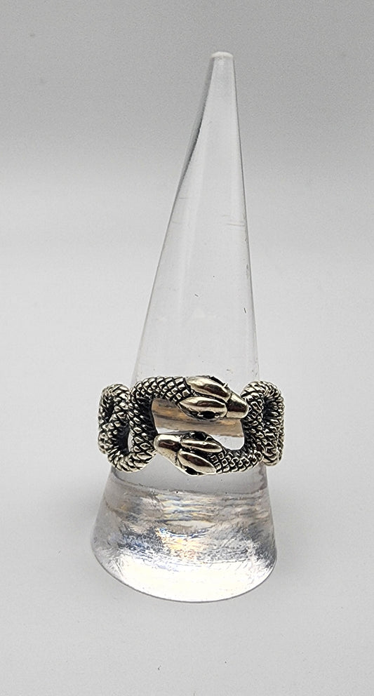 Sterling Silver Double Snake Ring.