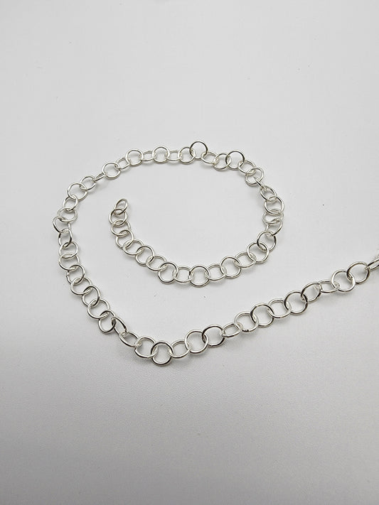 Sterling Silver Hoop Chain 5mm Sold Per Foot.