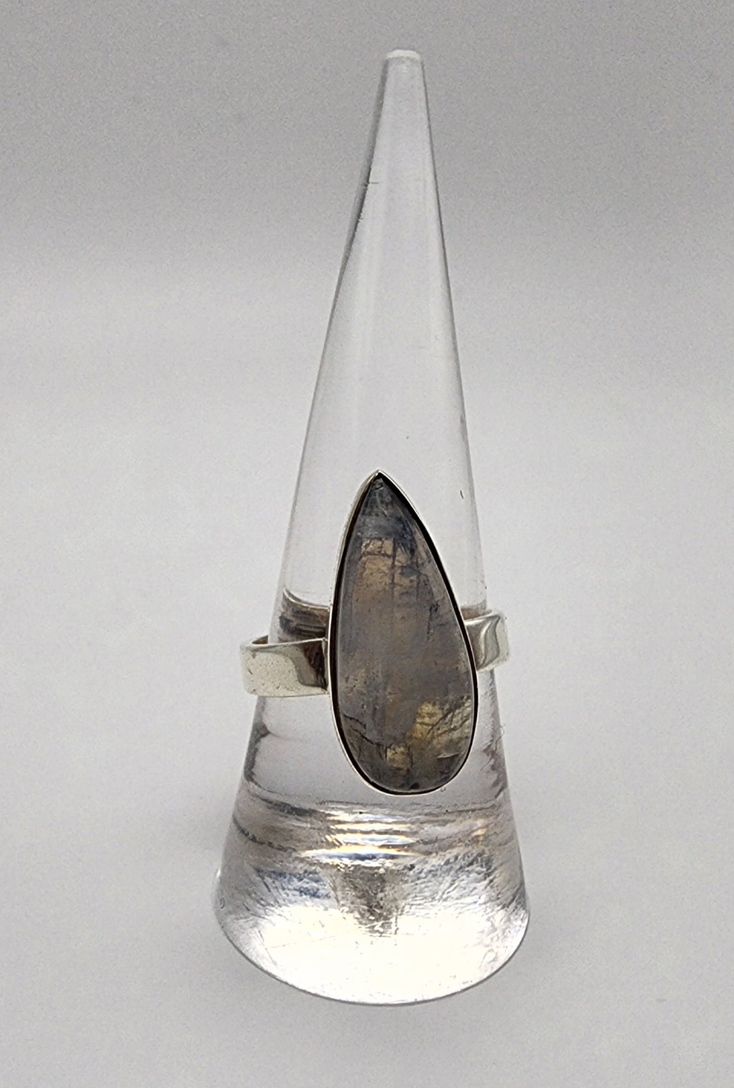 Sterling Silver Moonstone Large Teardrop Ring.