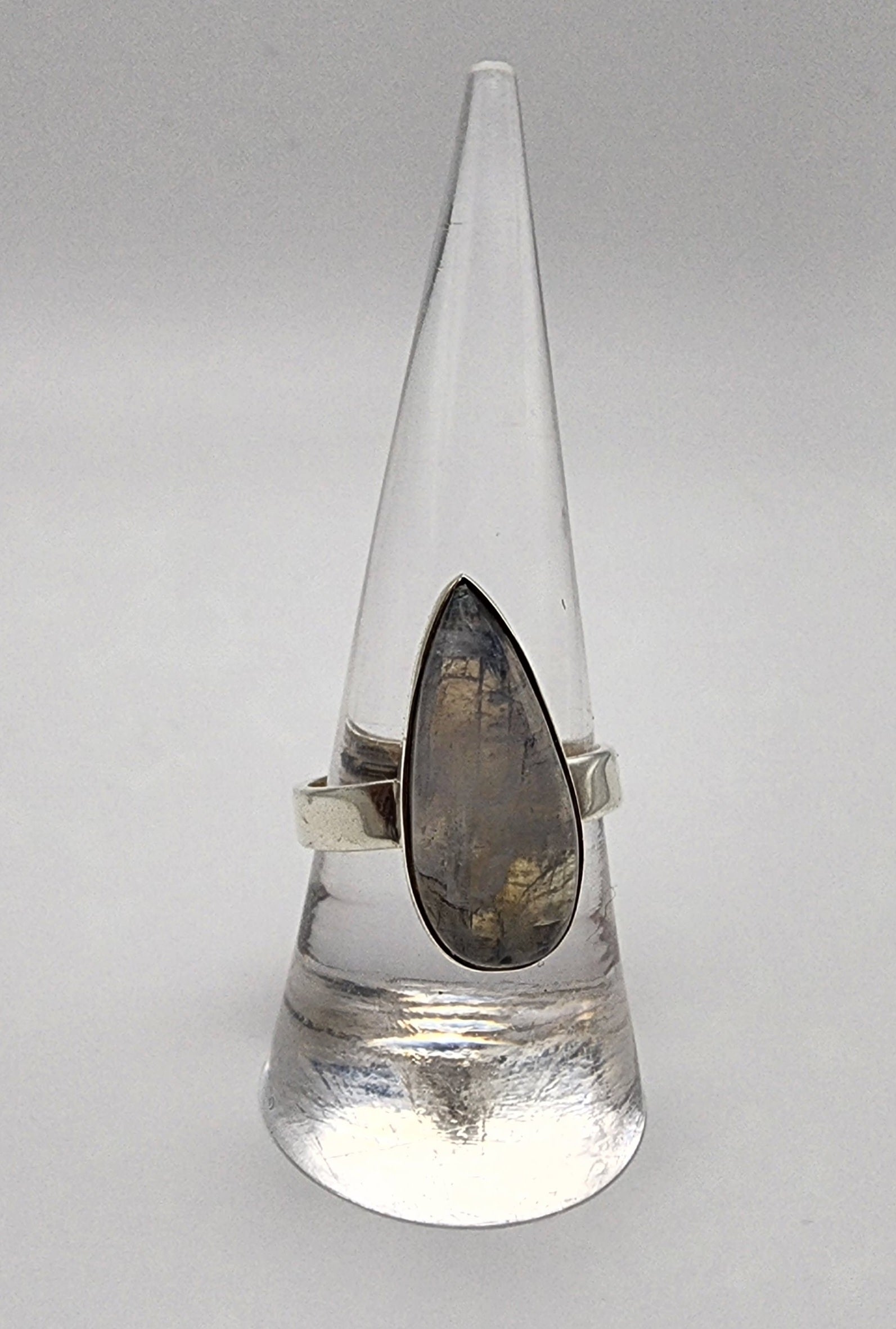Sterling Silver Moonstone Large Teardrop Ring.