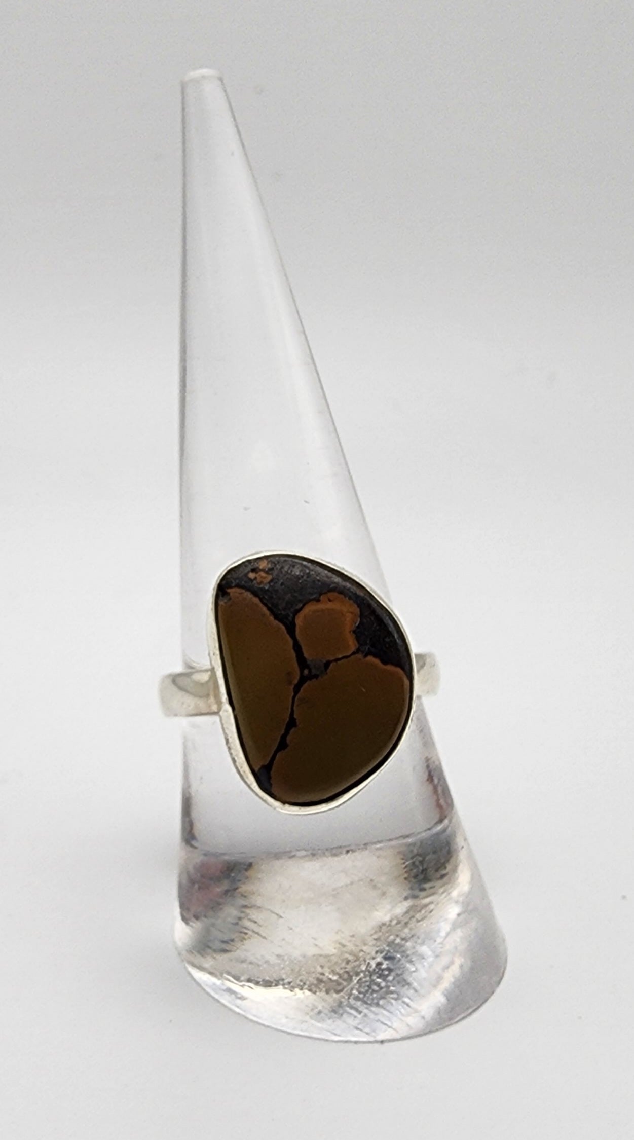 Sterling Silver Orange Turquoise Gemstone Ring.