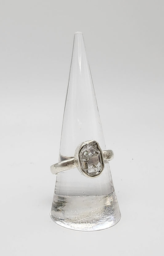 Sterling Silver Organic Herkimer Ring.
