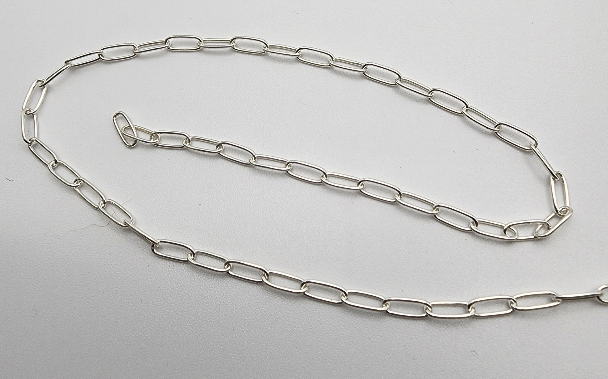 Sterling Silver Paper Clip Chain 2.5mm Sold Per Foot.