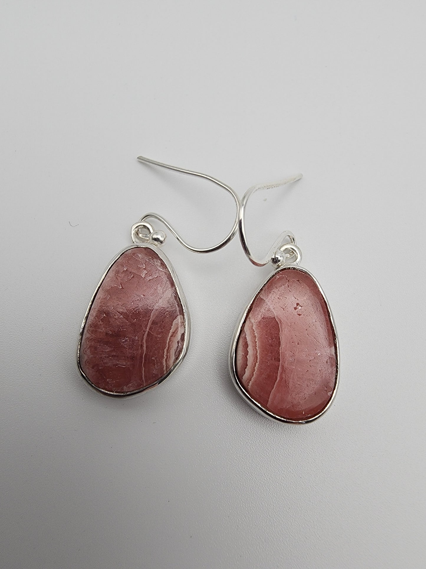 Sterling Silver Pink Gemstone Earrings.