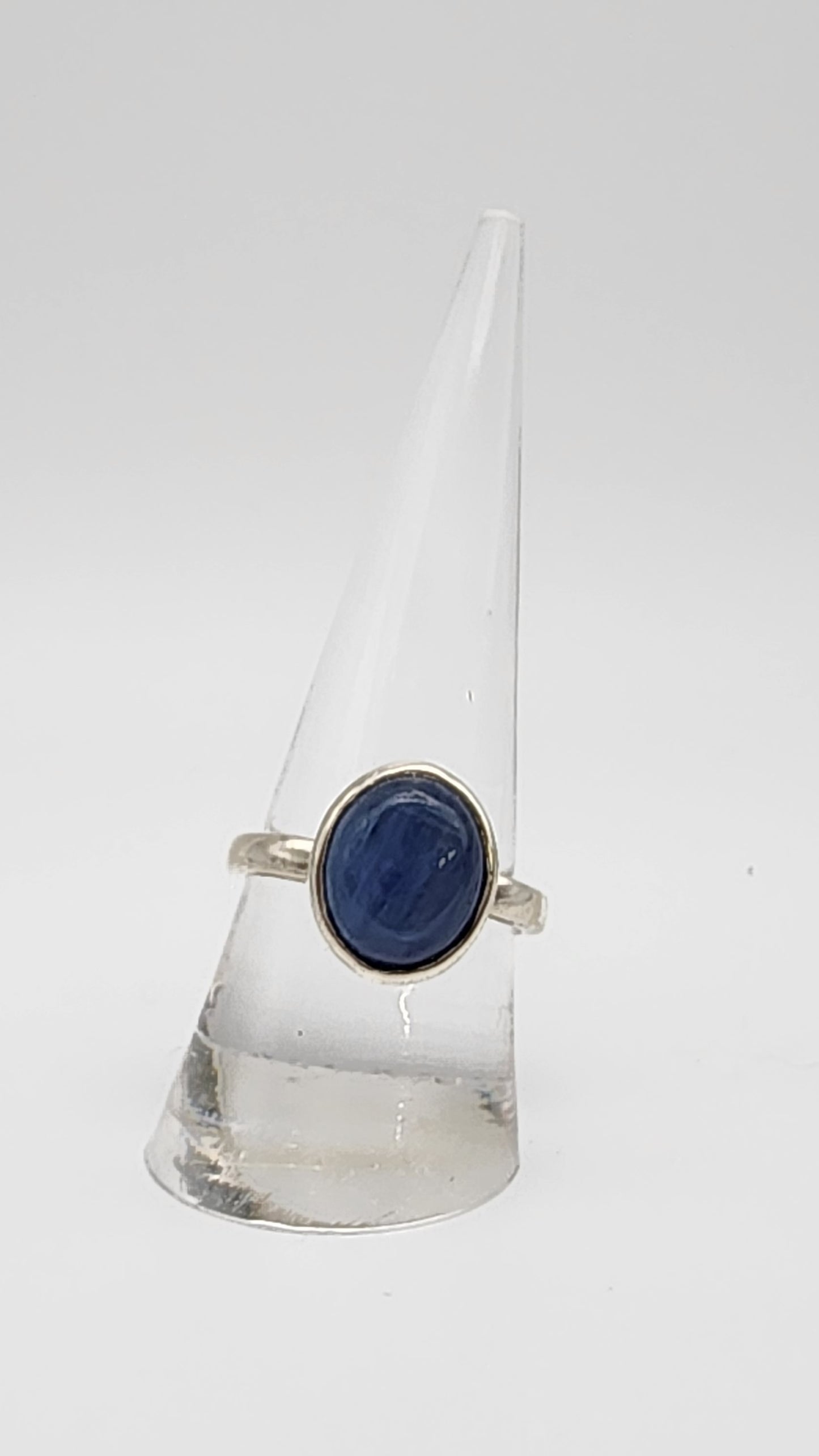 Sterling Silver Simple Blue Kyanite Stone Ring.