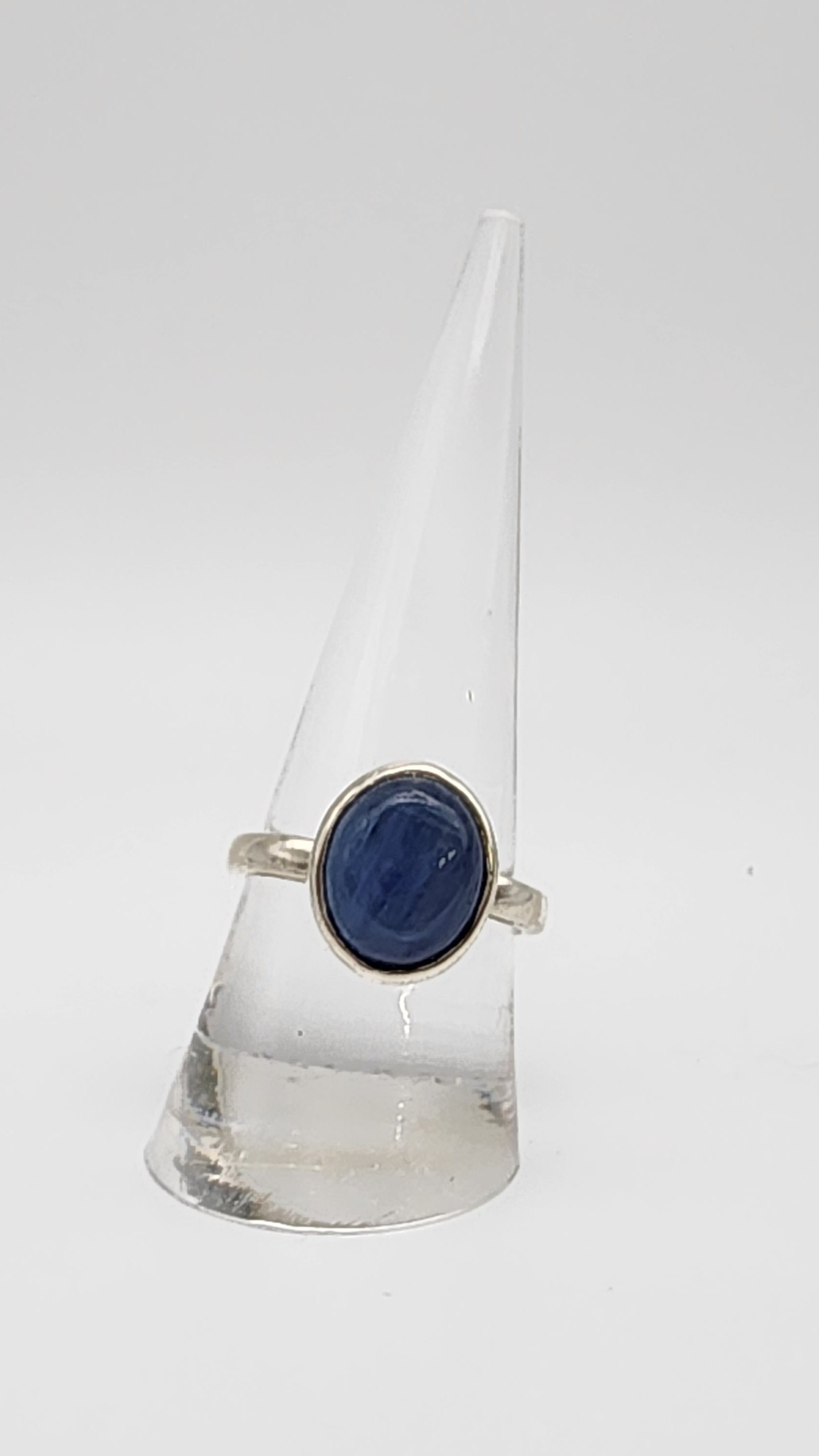 Sterling Silver Simple Blue Kyanite Stone Ring.