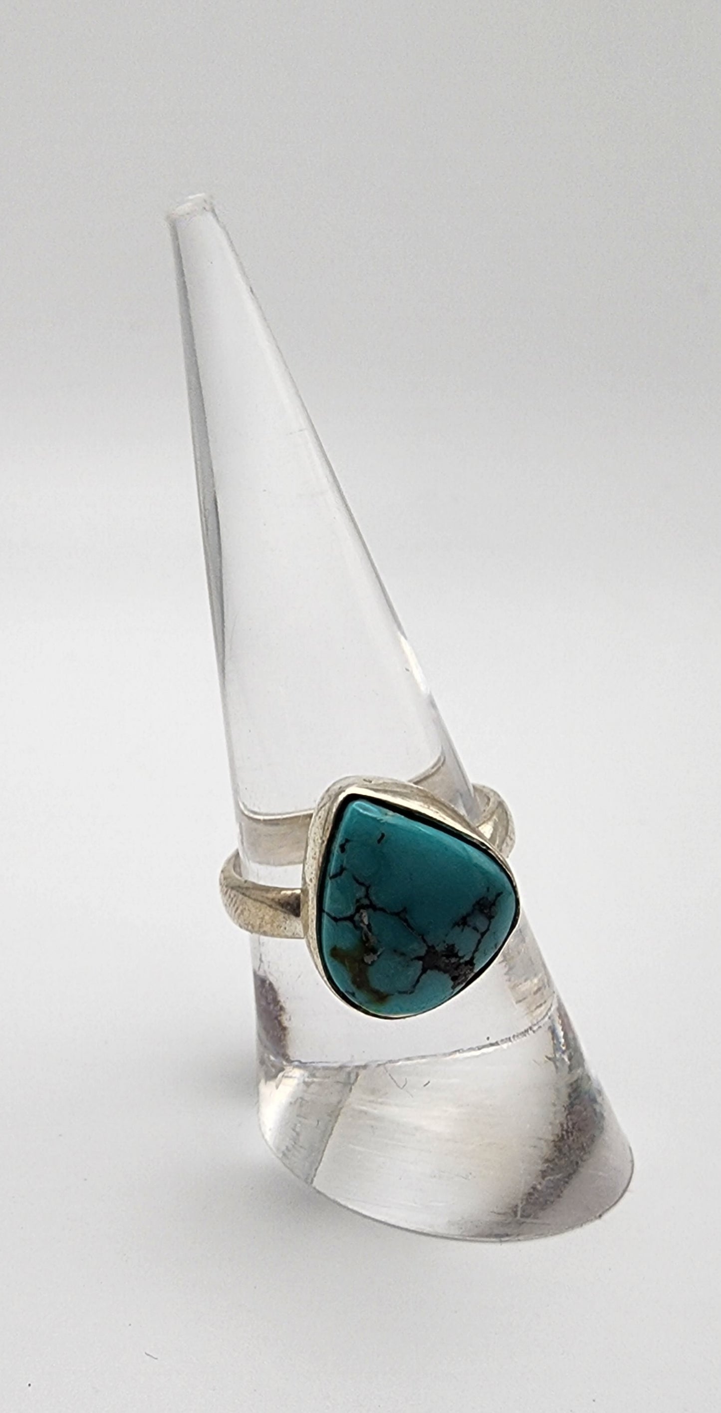 Sterling Silver Triangle Turquoise Ring.