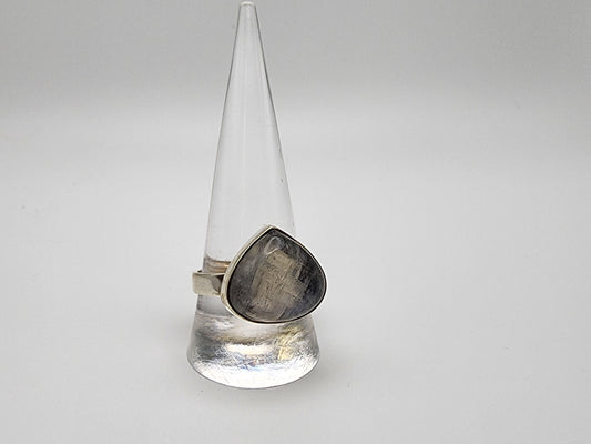 Sterling Silver Triangular Moonstone Ring.