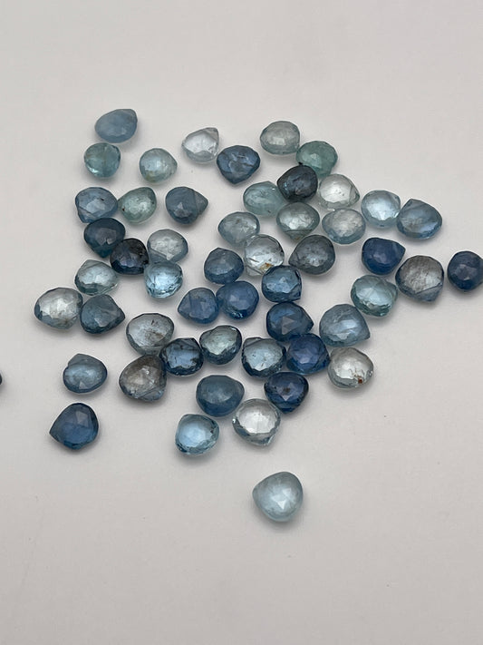 Santa Maria Aquamarine Faceted Top Drill Single Bead.