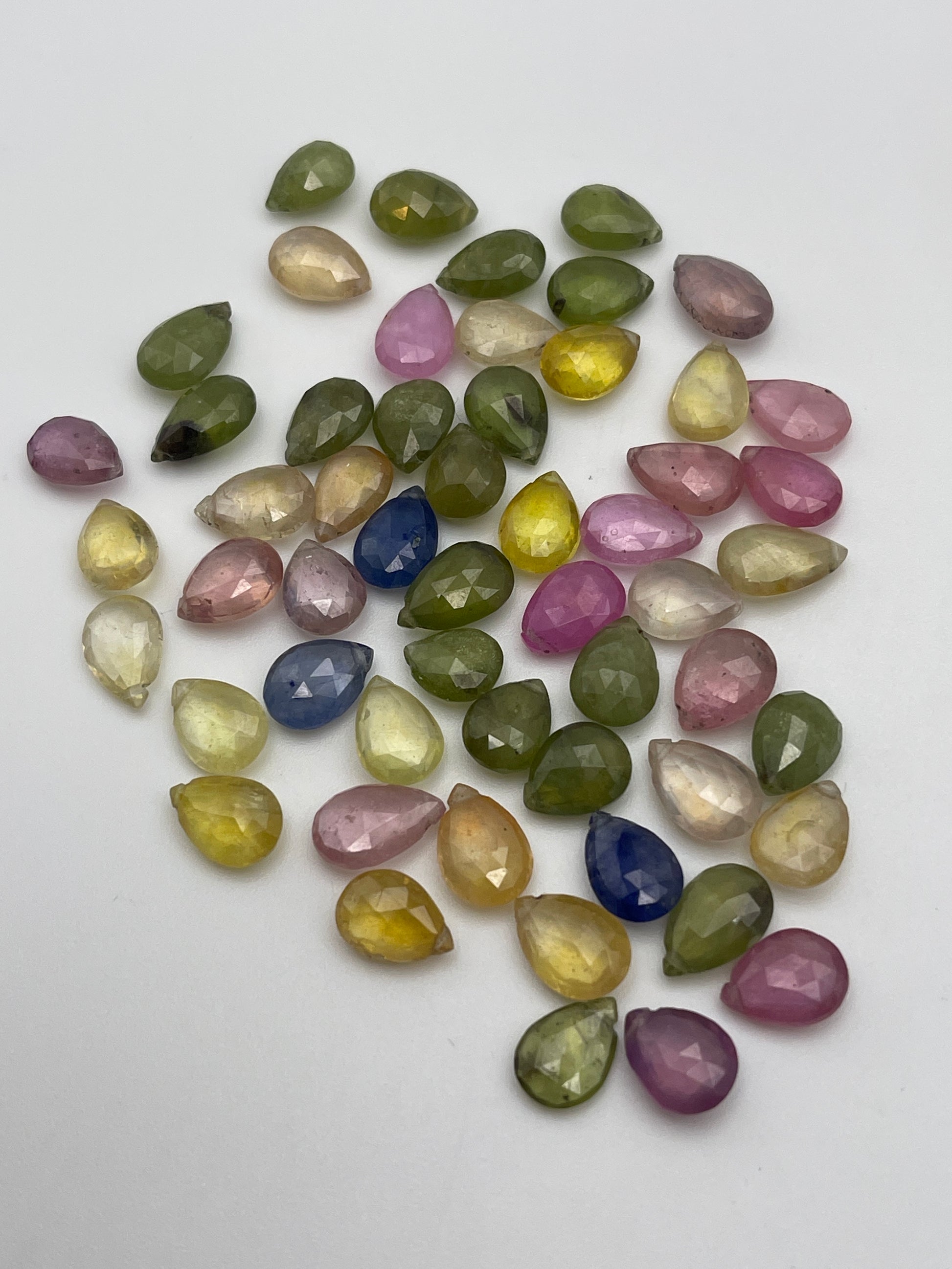 Sapphire Faceted Top Drill AA Single Bead.