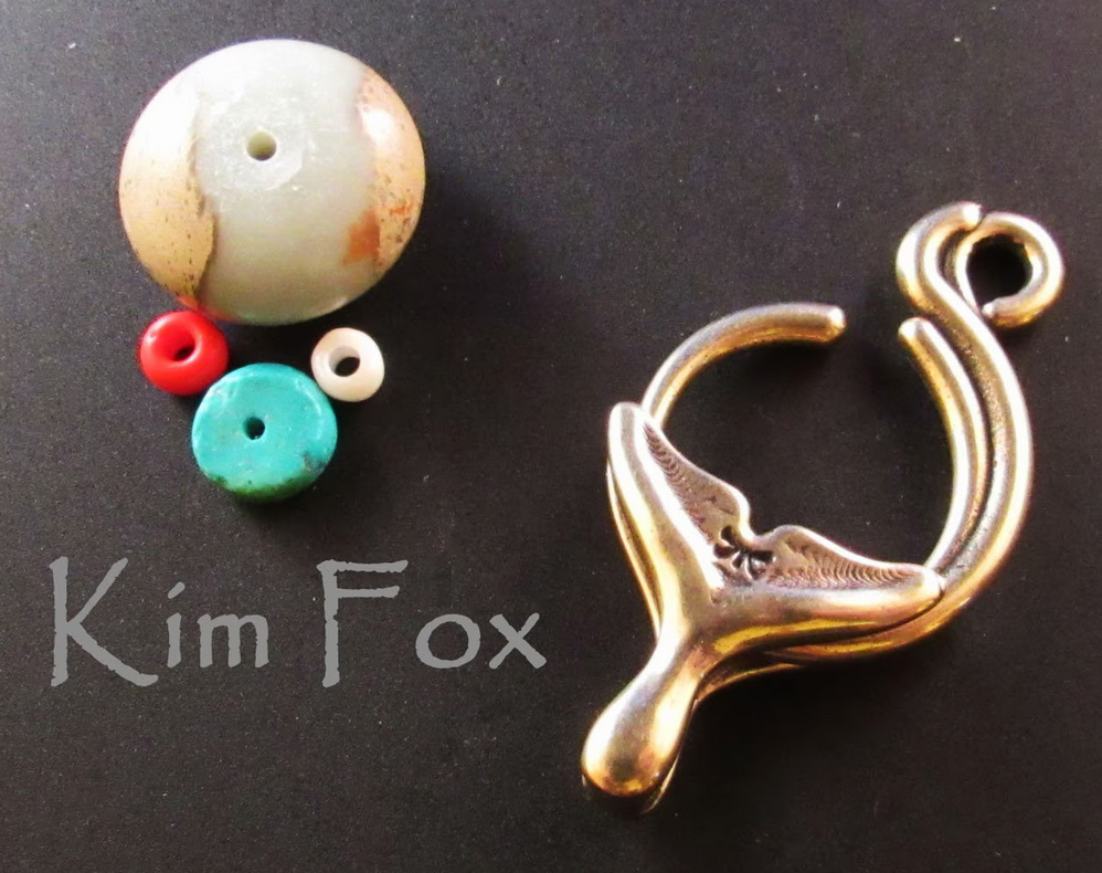 Wave and Whale Tail Clasp: Two-Sided Bronze Necklace Closure