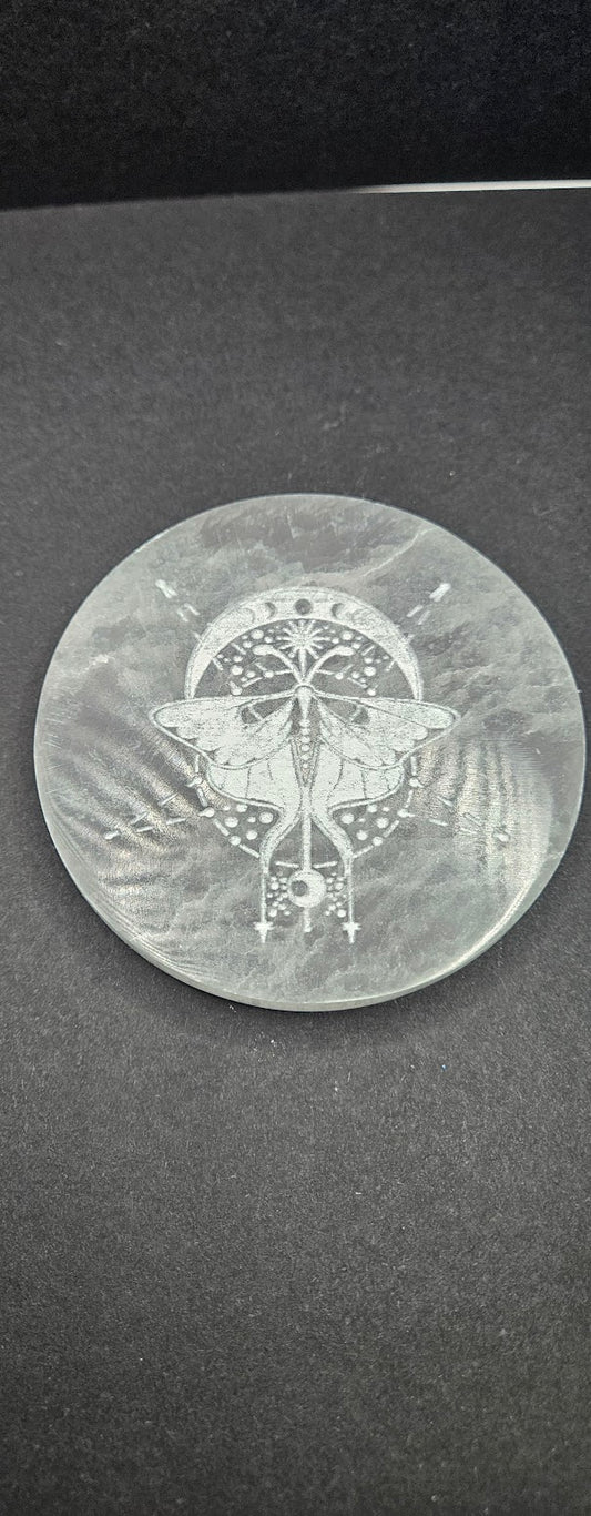 Selenite Butterfly Plate.