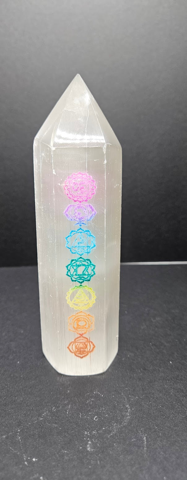 Selenite Chakra Tower.