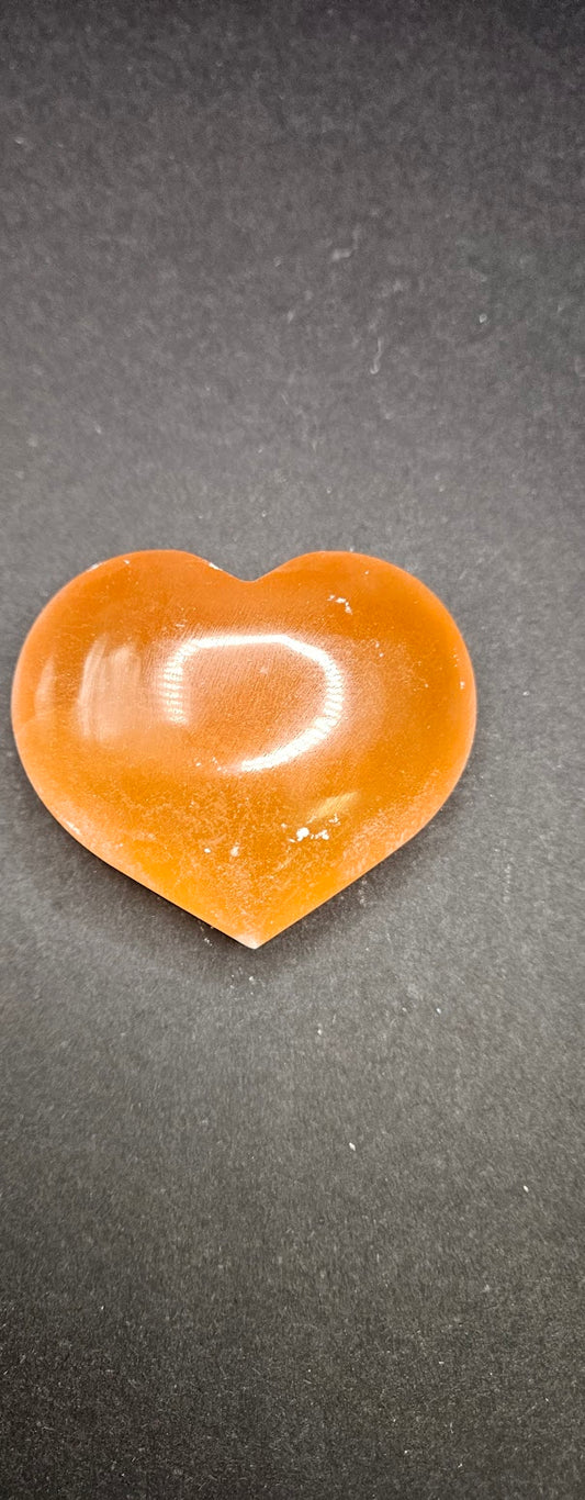 Selenite Heart Orange.