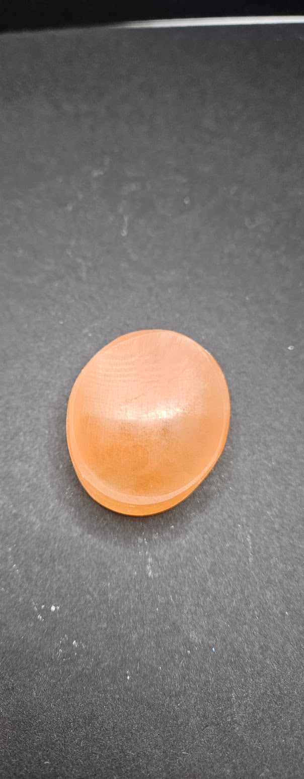 Selenite Worry Stone Orange.