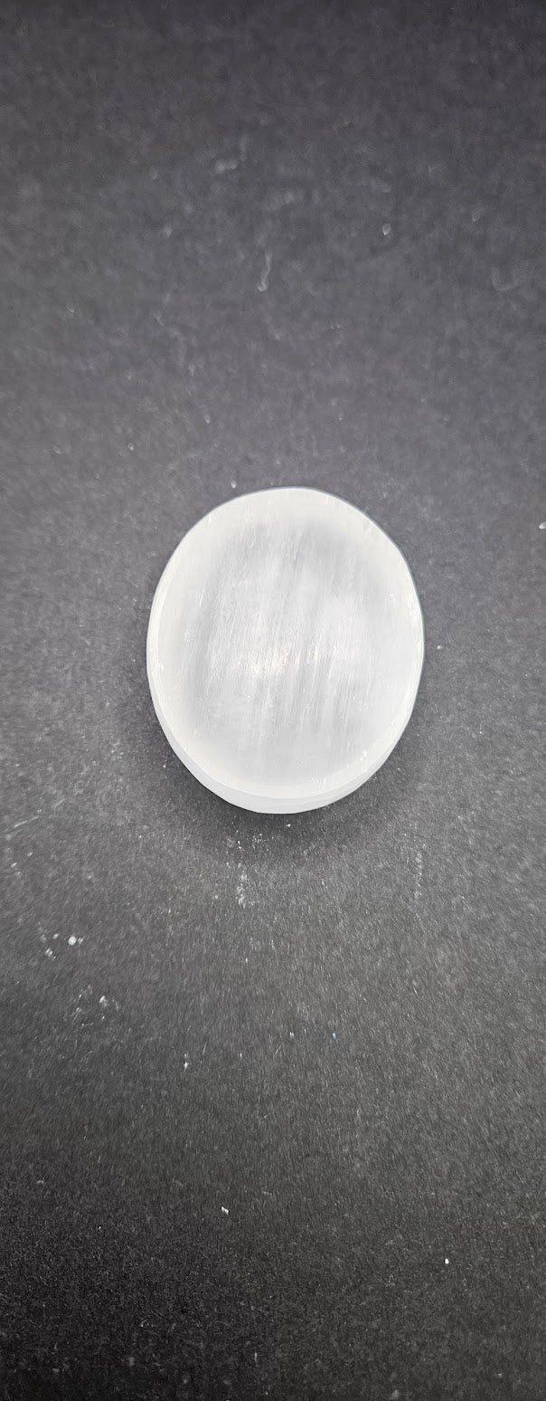 Selenite Worry Stone.