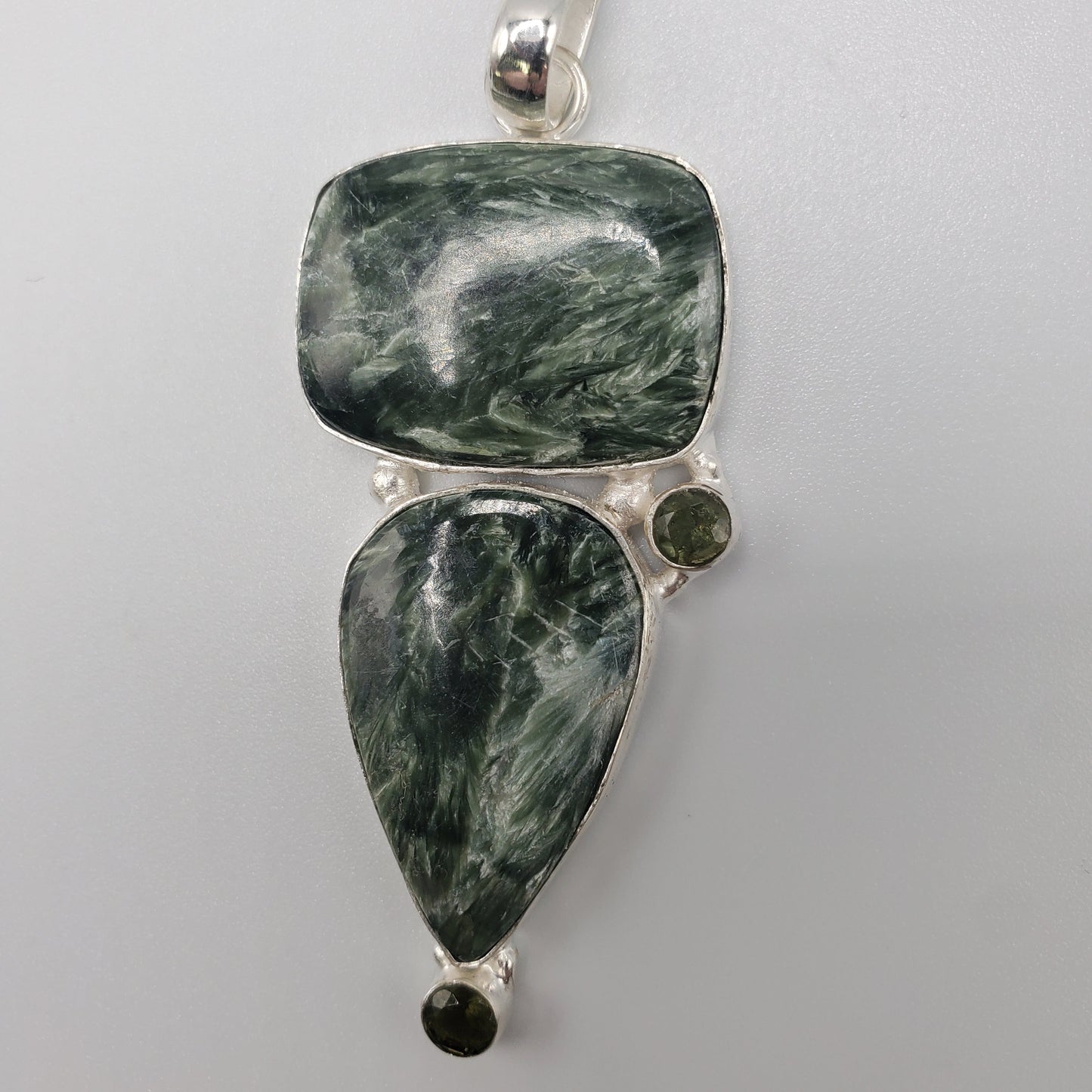 Seraphinite with Tourmaline Pendant
