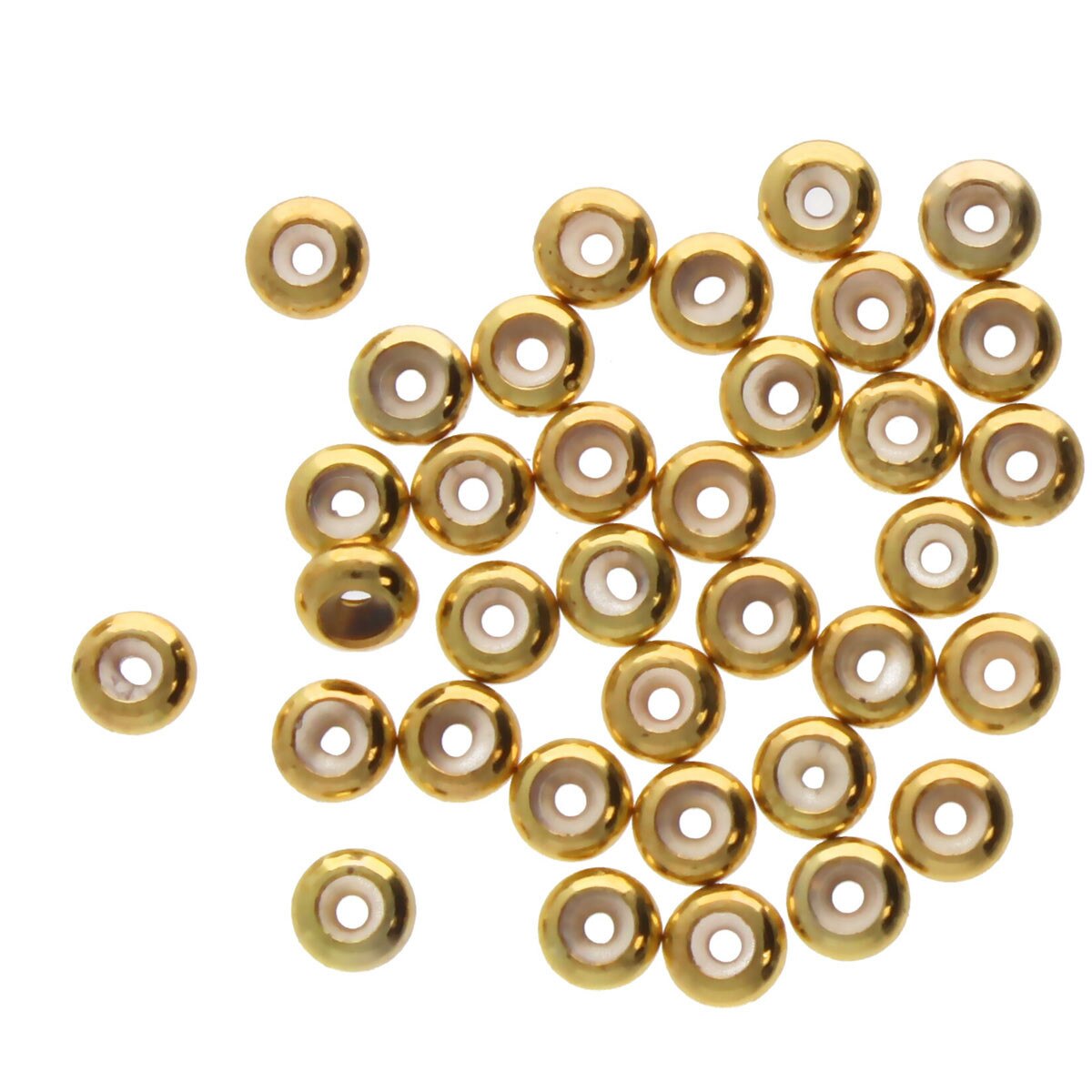 Silicone Stopper Beads 4x2mm ID 1mm - Gold.