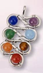 Silver Plated Chakra Squiggle Pendant.
