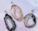 Silver Plated Geode Slice Pendant.
