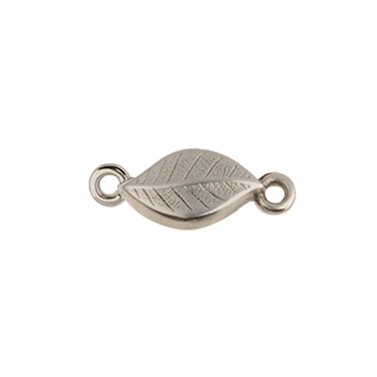 Silver Plated Magnetic Leaf Clasp 7.4mm.