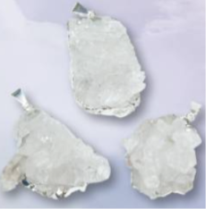 Silver Plated Quartz Cluster Pendant.