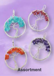 Silver Plated Wire Wrap Tree of Life Pendant.