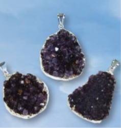 Silver and Gold Plated Amethyst Druzy Pendant.