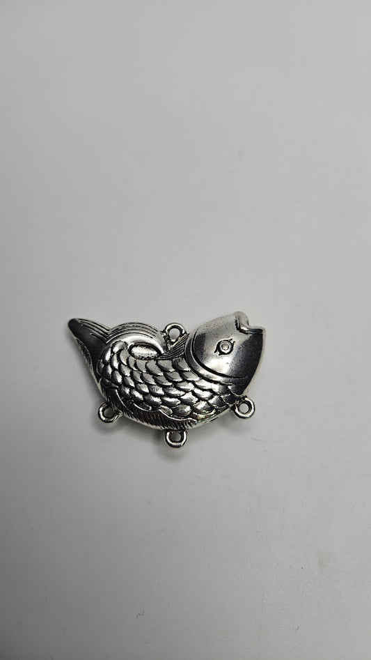 Silver Color Pewter Fish Connector Bead.