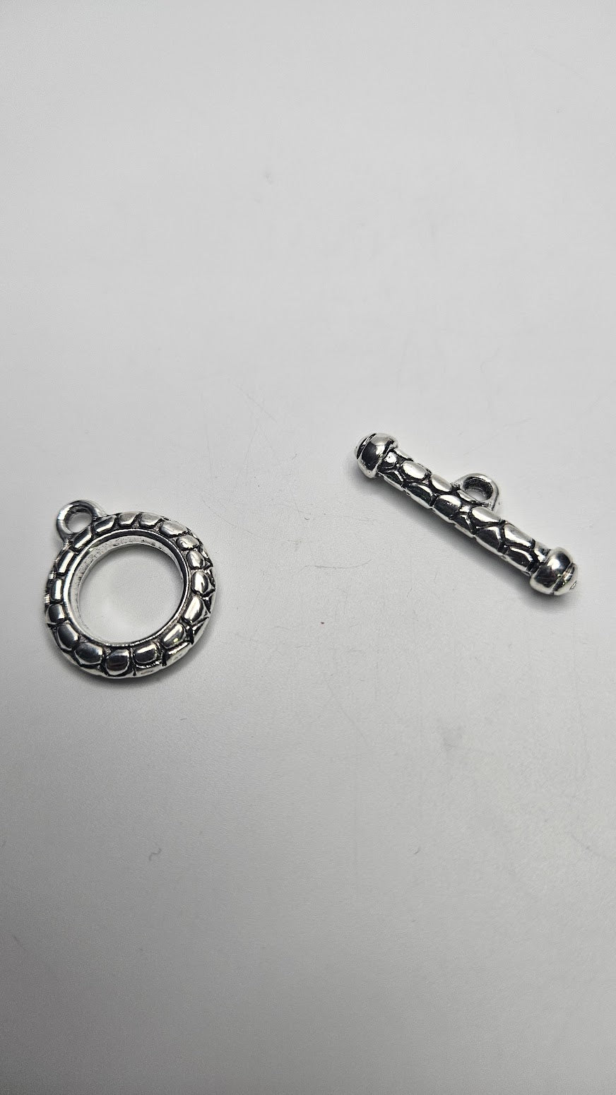 Silver Colored Pattern Pewter Clasp.