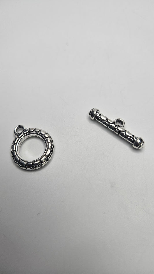 Silver Colored Pattern Pewter Clasp.