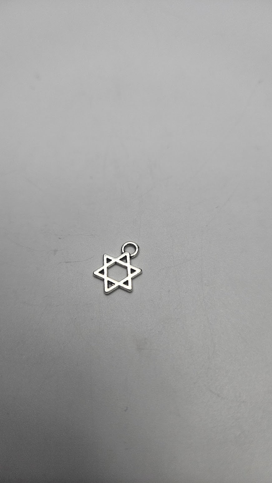 Silver Colored Star of David Pewter Charm.