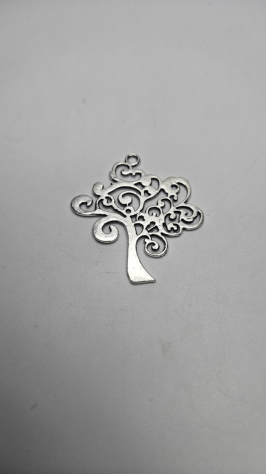 Silver Colored Tree of Life Pewter Charm.