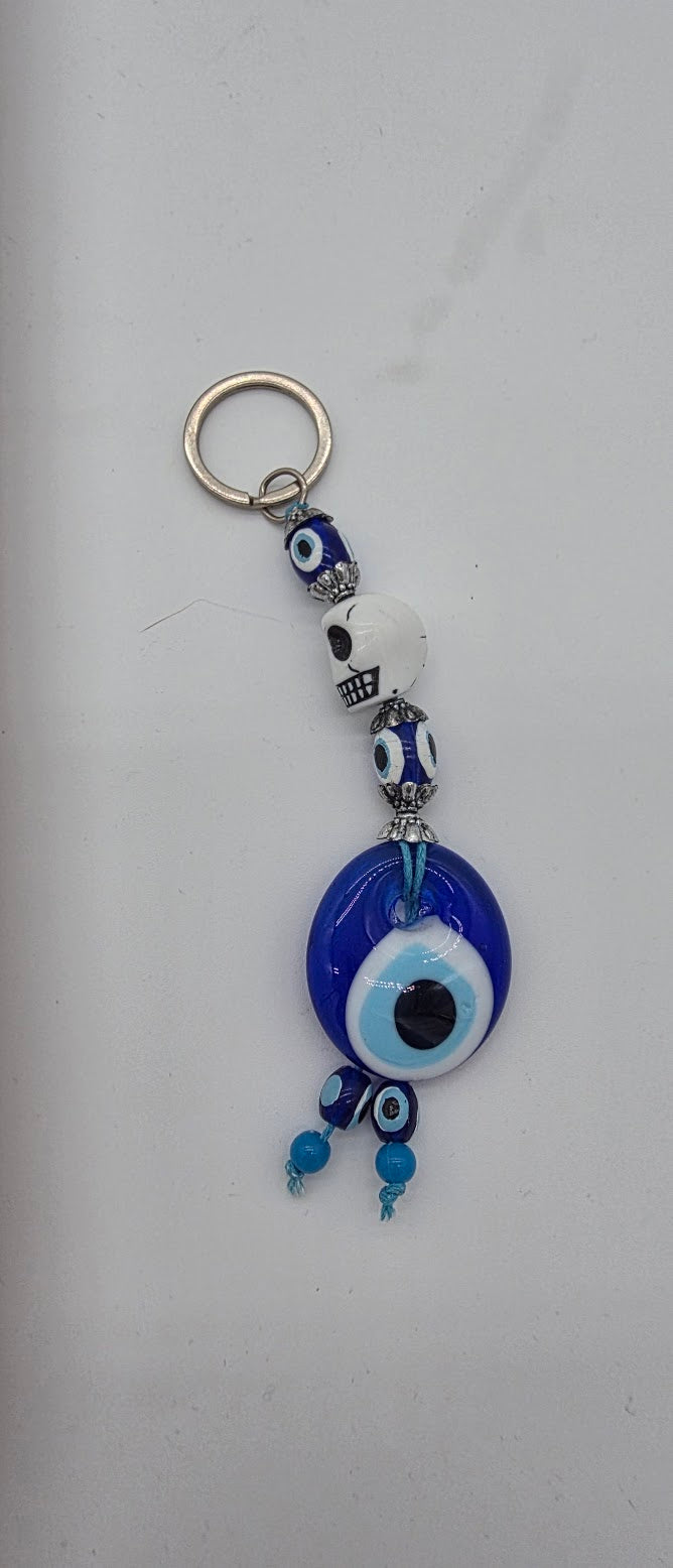 Skull Evil Eye Keychain.