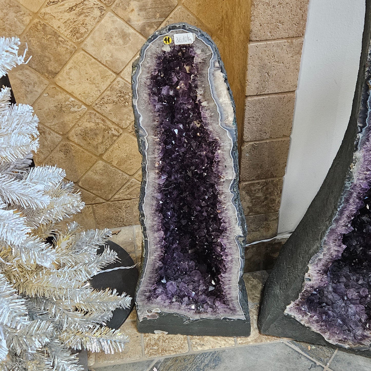Small Amethyst Twin Cathedral 29" Set 2.