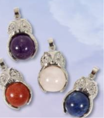 Small Gemstone Owl Pendant.