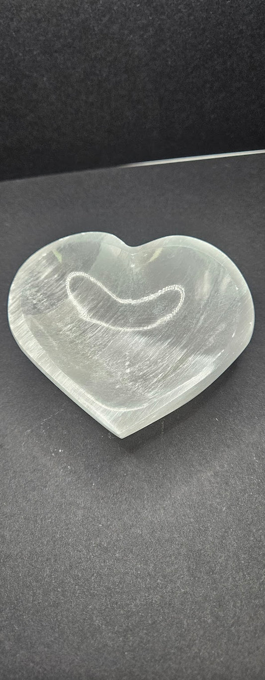 Small Heart Selenite Charging Bowl.