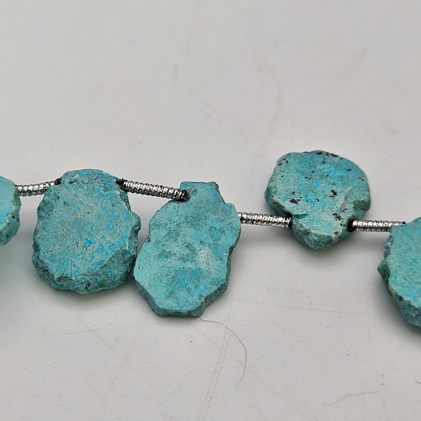 Small Turquoise Slice Single Bead.