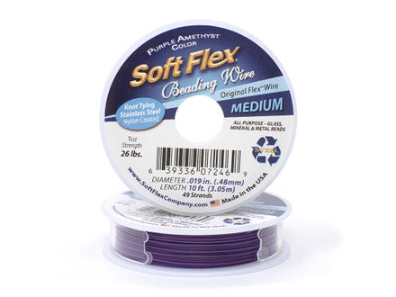 Soft Flex Wire 0.19 DIAMETER 10 FEET MEDIUM PURPLE AMETHYST.