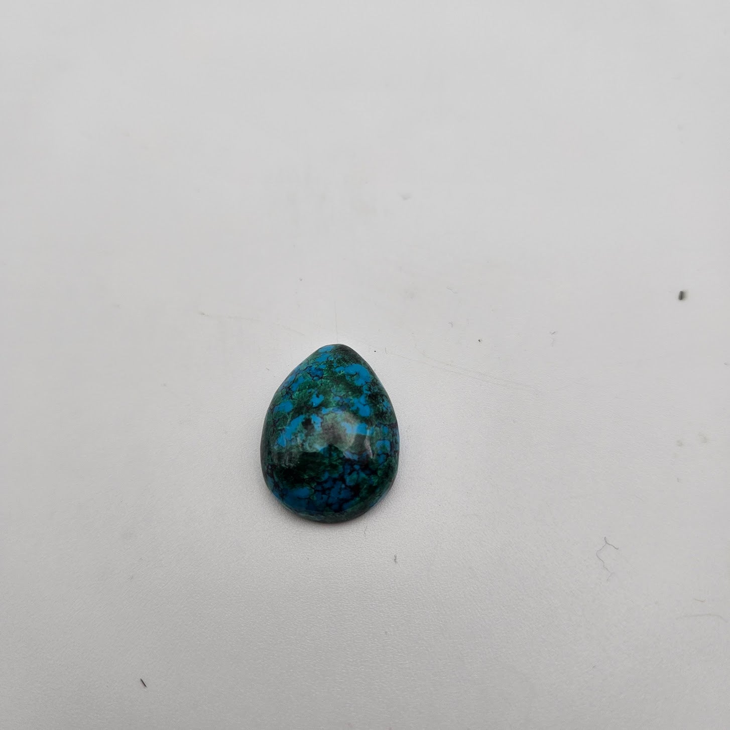 Spider Web Chrysocolla Drop Cabochon 4.28g.