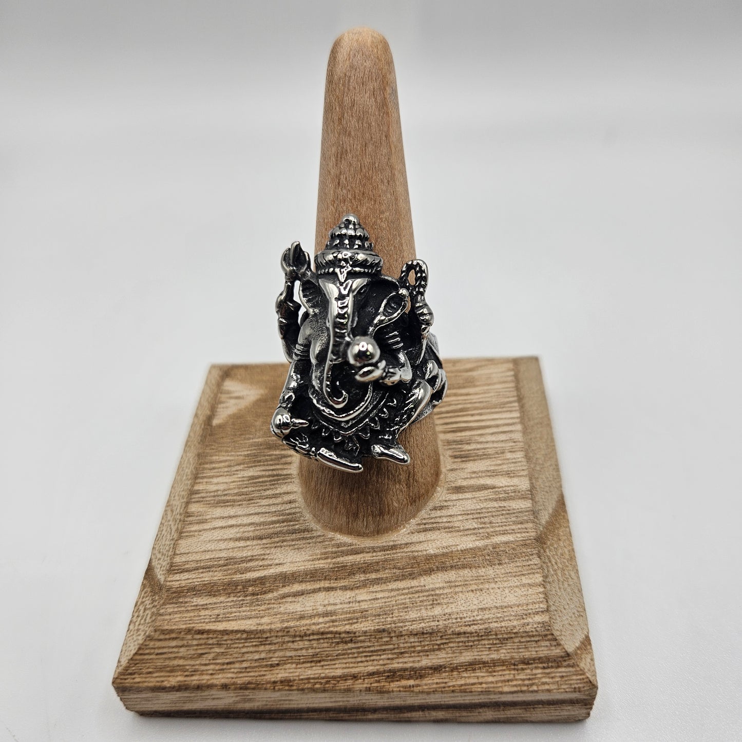 Stainless Steel Ganesh Ring Size 10.