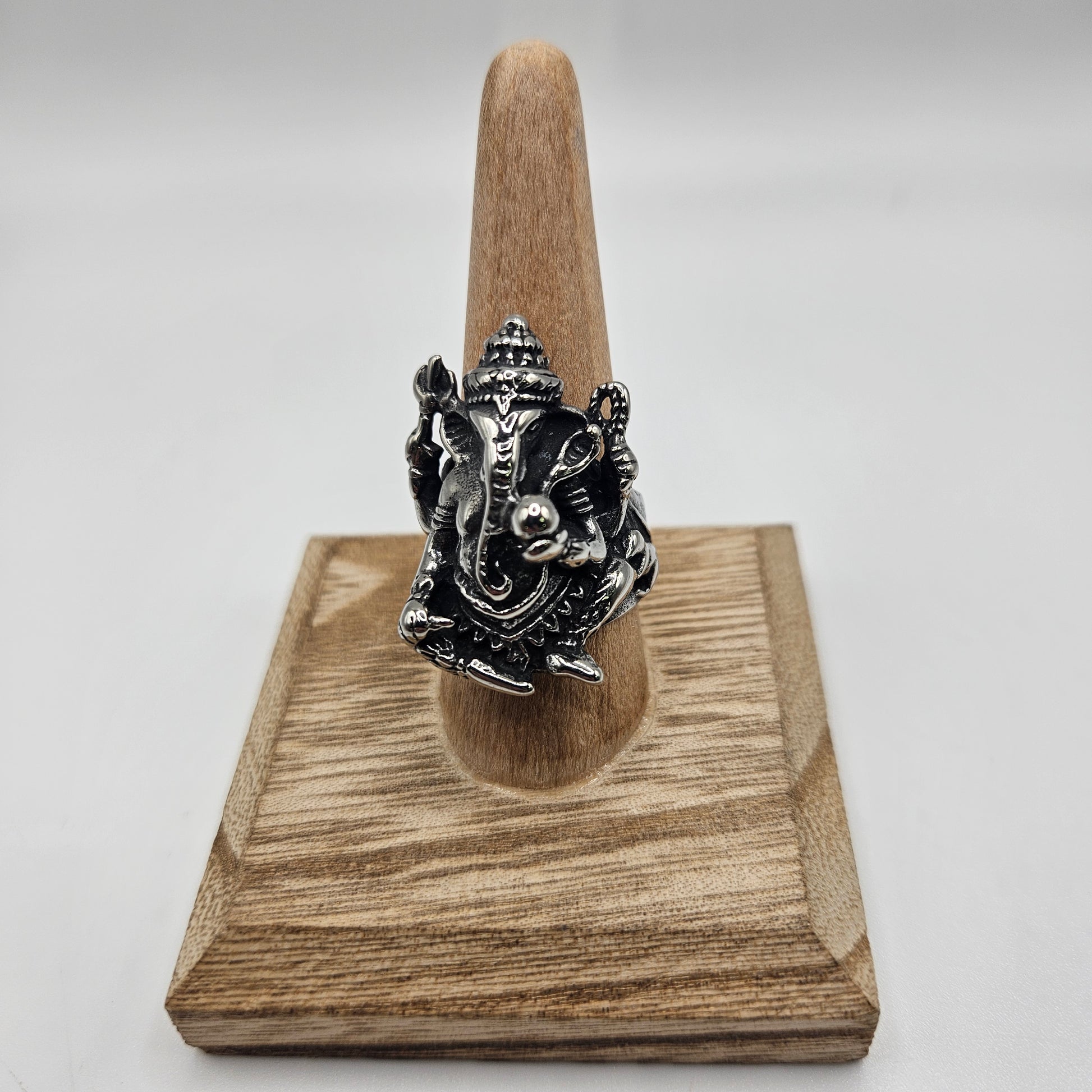 Stainless Steel Ganesh Ring Size 10.
