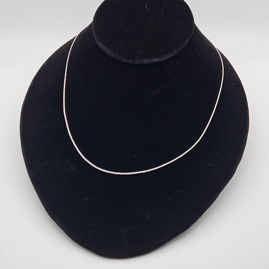 Sterling Silver 18in D/C Bead Chain 1mm.