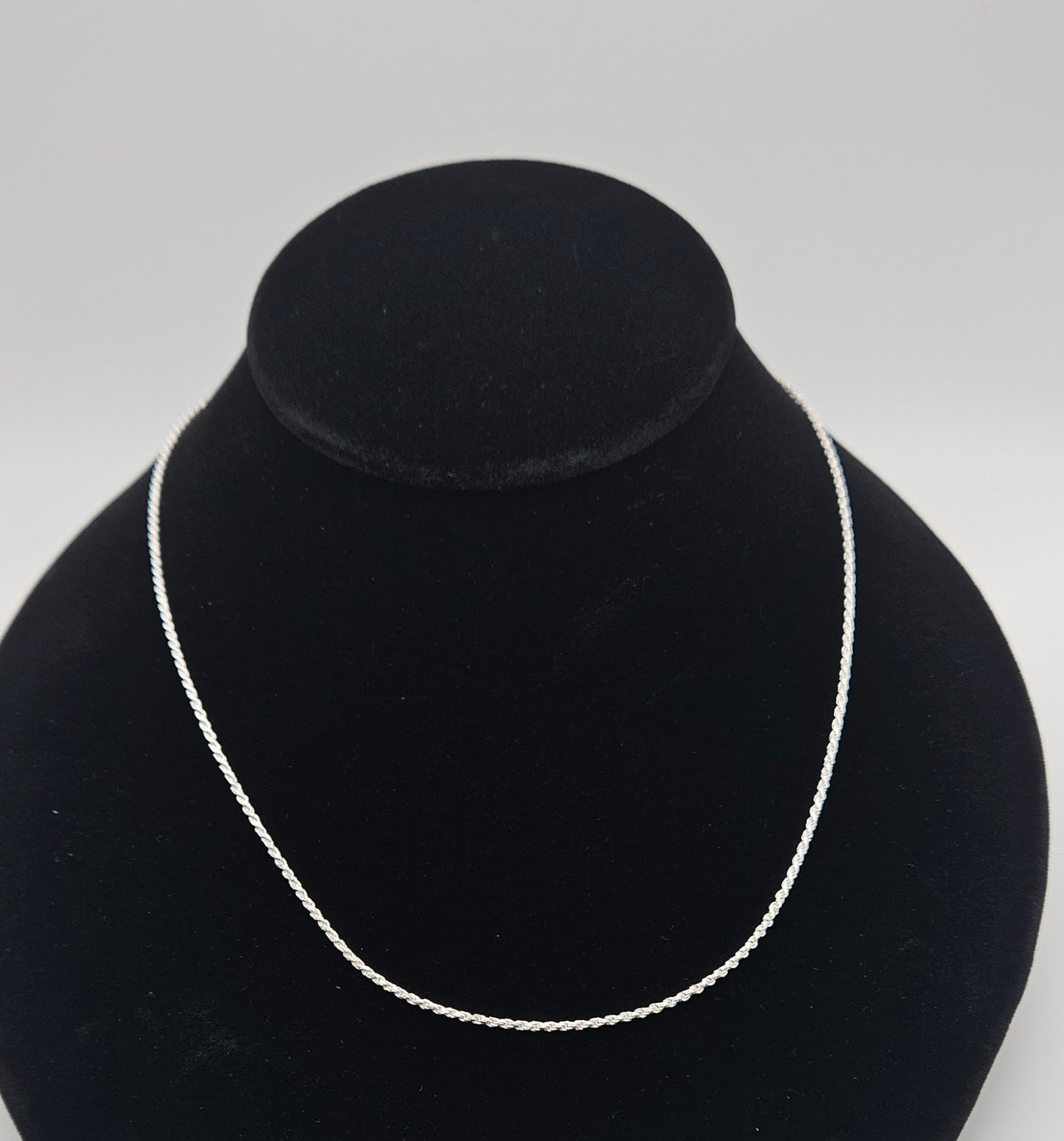 Sterling Silver 18in D/C Rope 030 1.4mm.