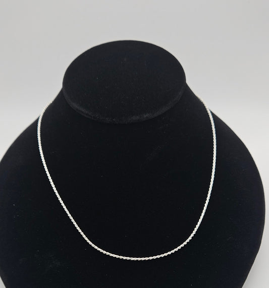 Sterling Silver 18in D/C Rope 030 1.4mm.