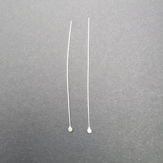 Sterling Silver 3 Inch Headpin With Hammered End Sold By Pair.