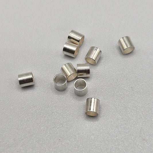 Sterling Silver 3x3mm Crimp Beads.